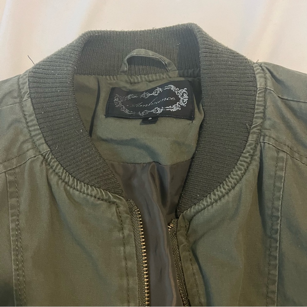 Ambiance Small Olive Bomber Jacket - Picture 3 of 16